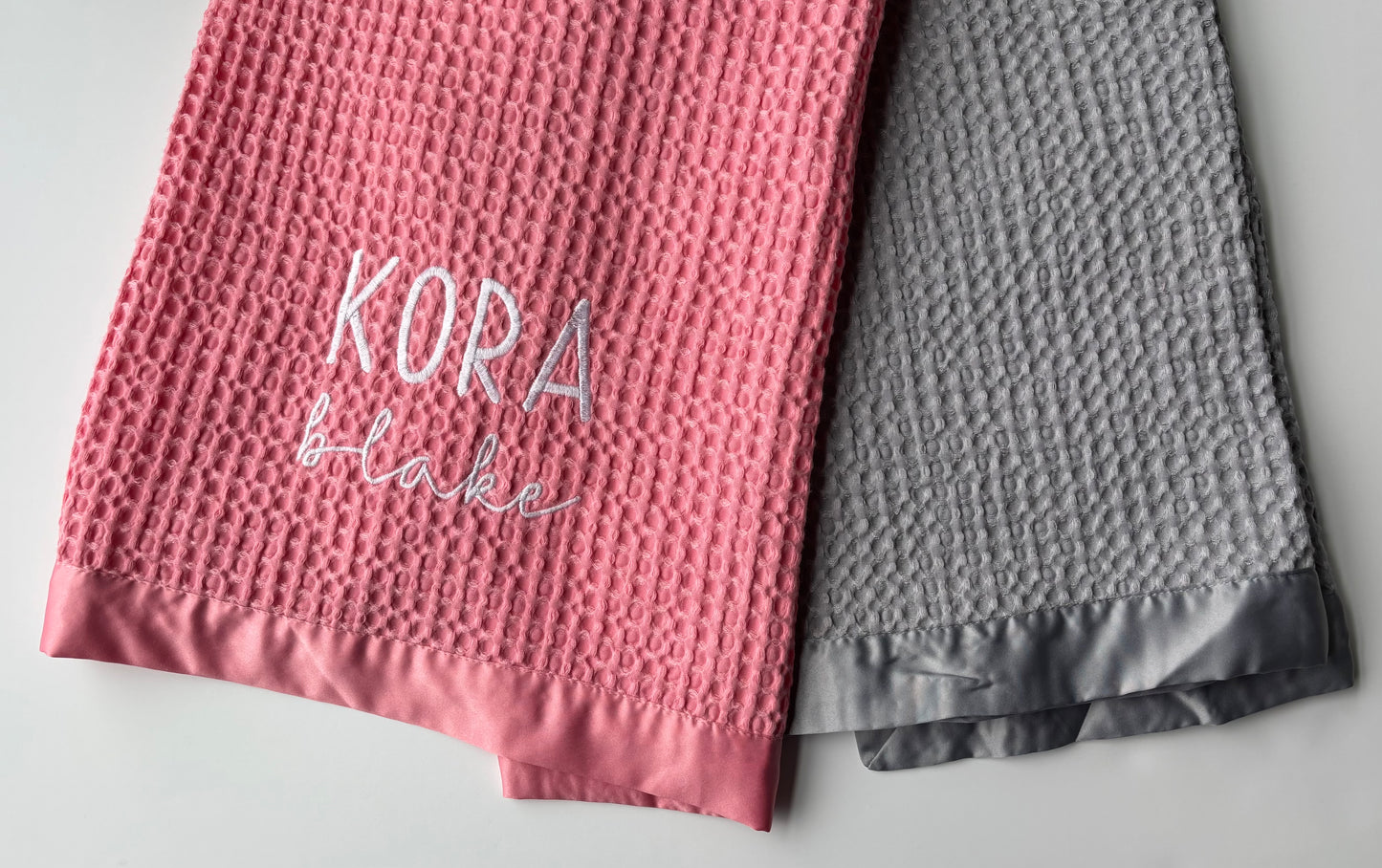 Dusty Rose Personalized Blanket, Bow & Bubble Set