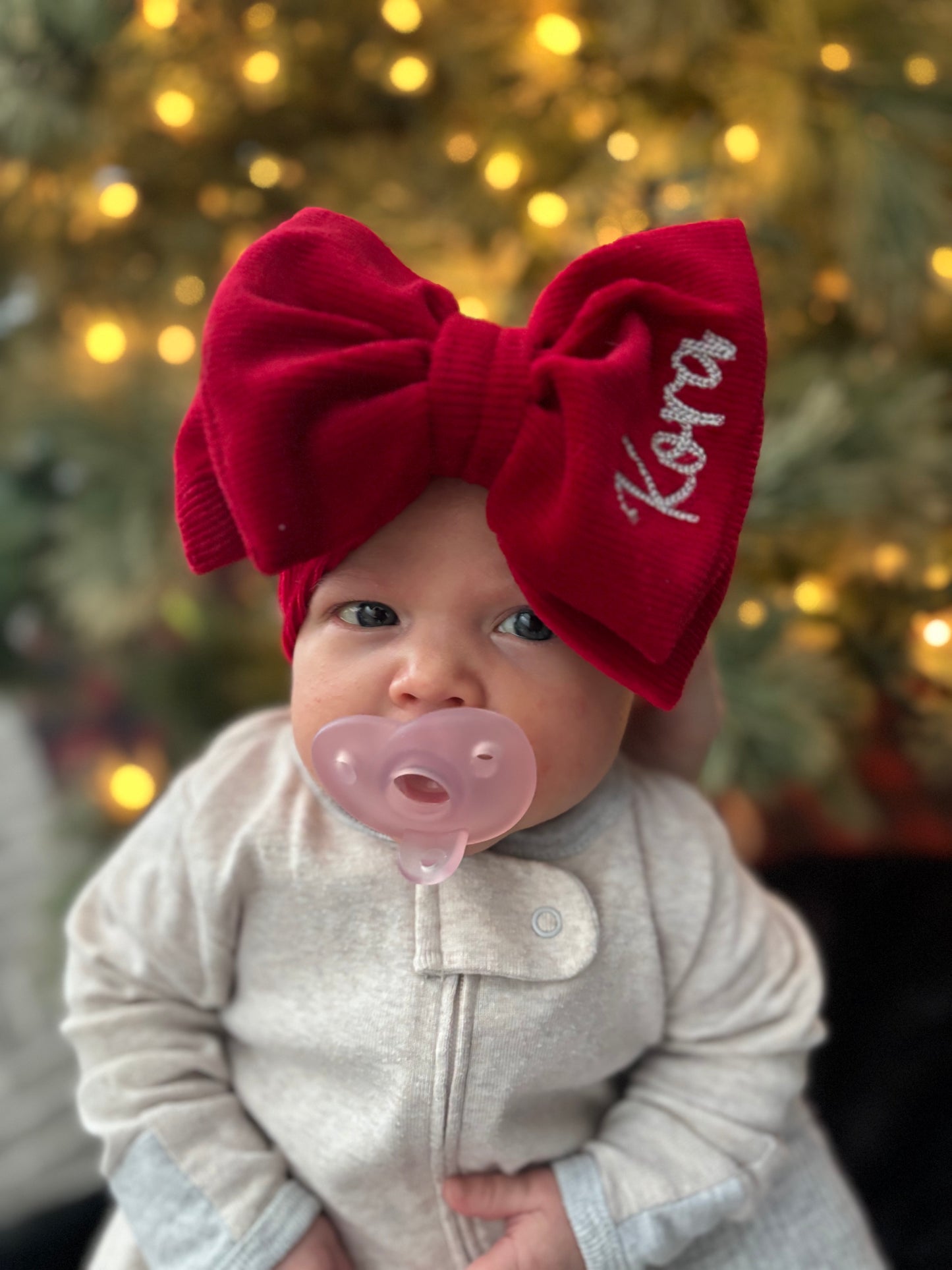Christmas Sweatshirt Bubble Romper & Bow Set