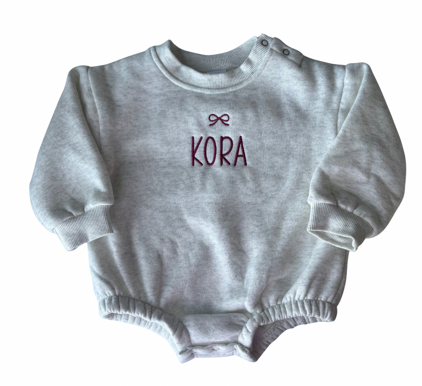 The “Cozy” Sweatshirt Bubble Romper