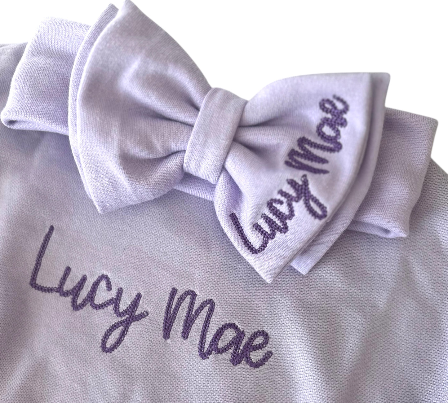 Personalized Sweatshirt Bubble Romper & Bow