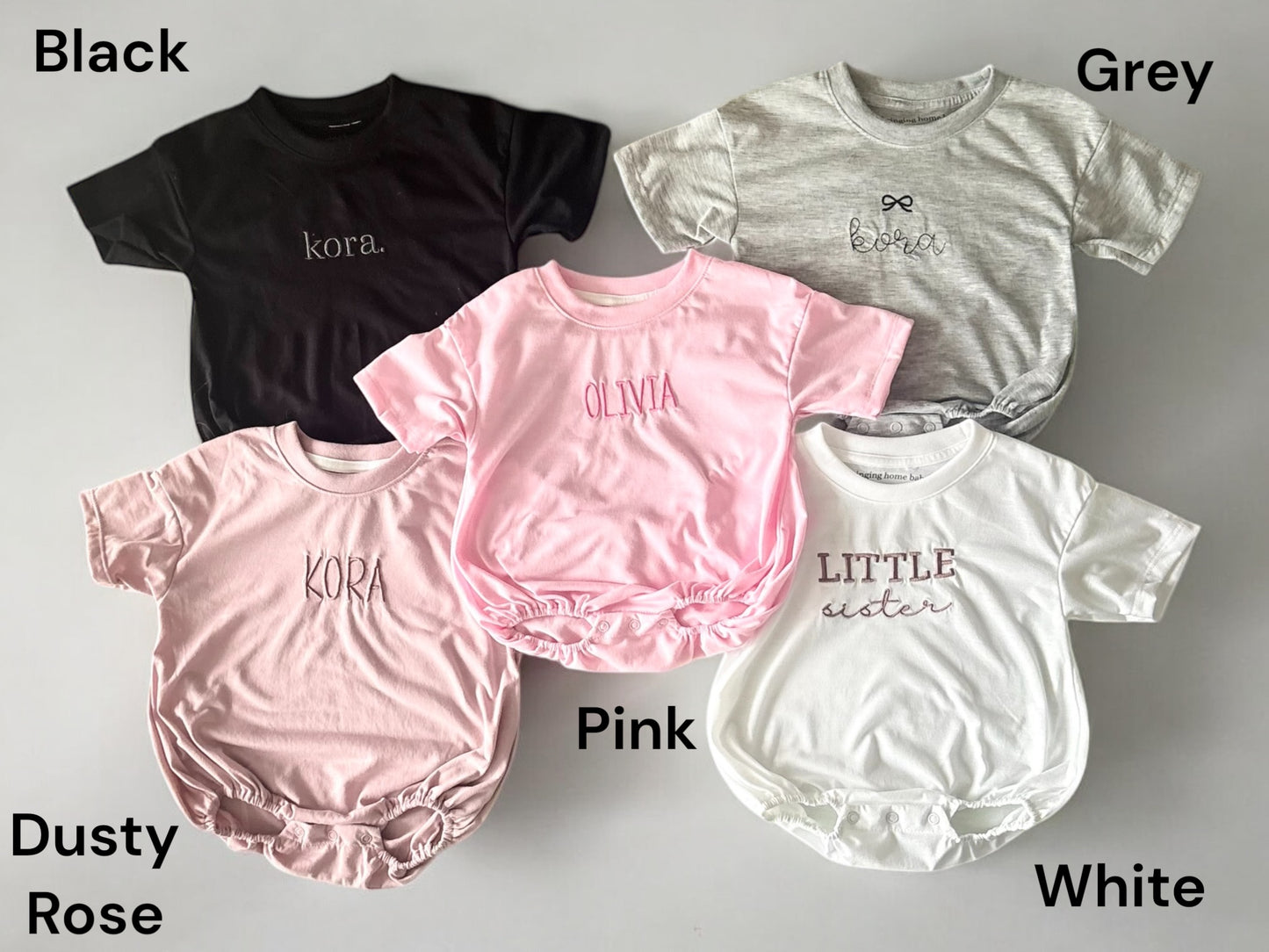 Dusty Rose Bubble Tee Romper & Bow Set