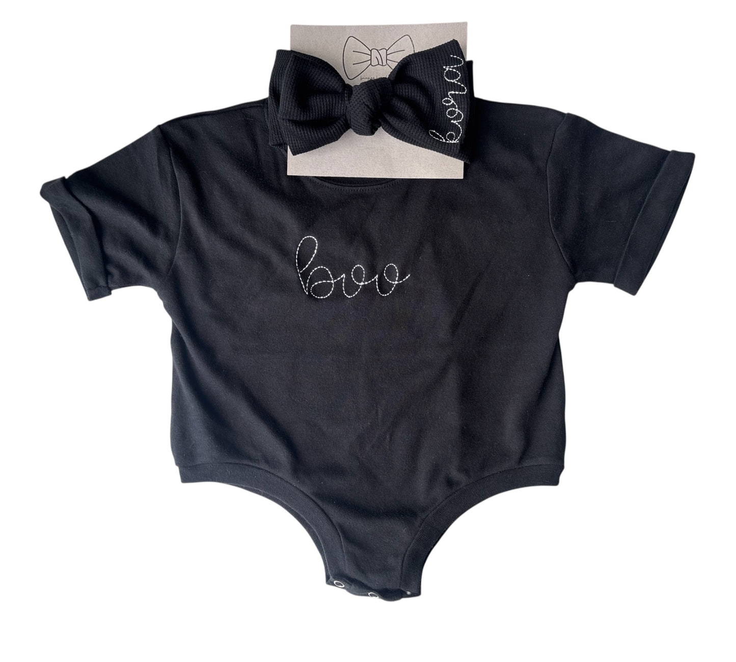 Boo Bubble Romper & Bow Set