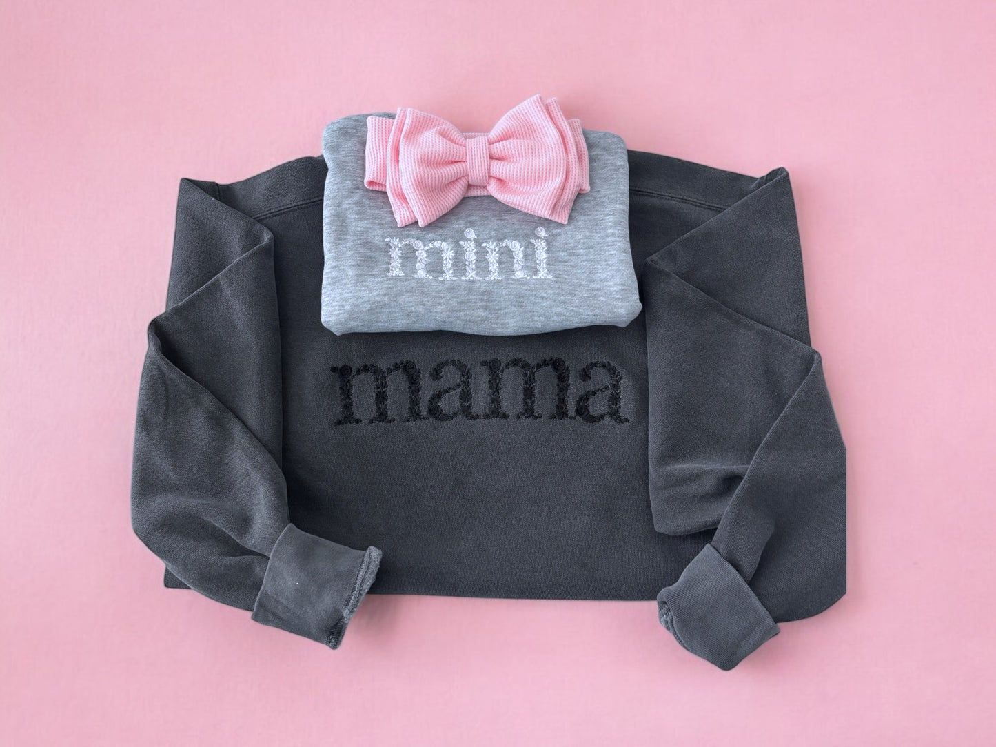 Personalized sweatshirt bubble romper, matching bow headband, baby outfit, embroidered baby romper, toddler bubble, baby bubble sweatshirt
