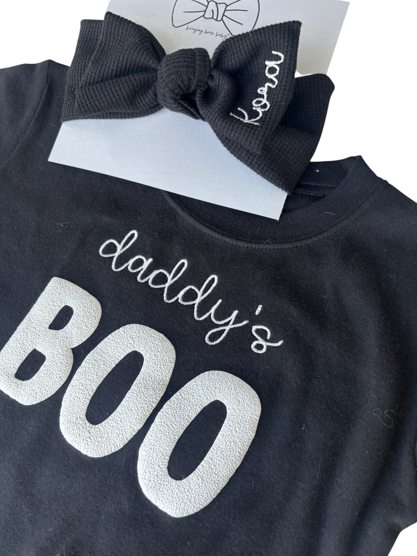 Daddy’s Boo Bubble Romper & Bow Set