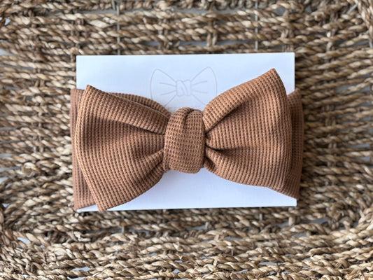 Caramel Oversized Top Knot Bow