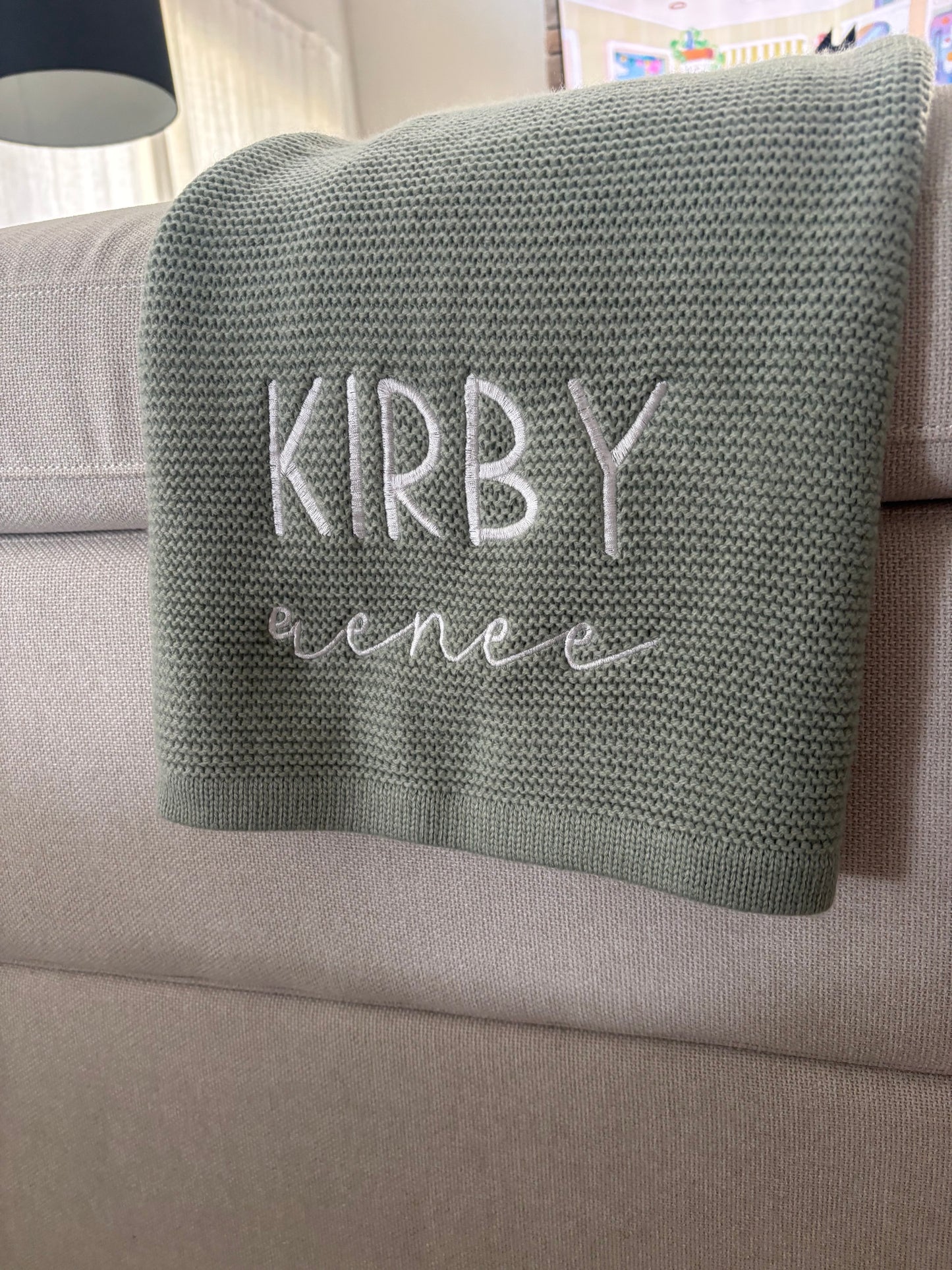 Sage Personalized Knit Blanket