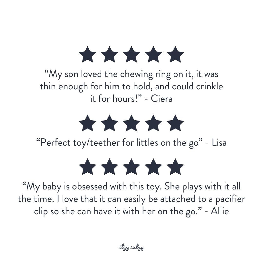 Bitzy Crinkle™ Sensory Crinkle Toy With Teether