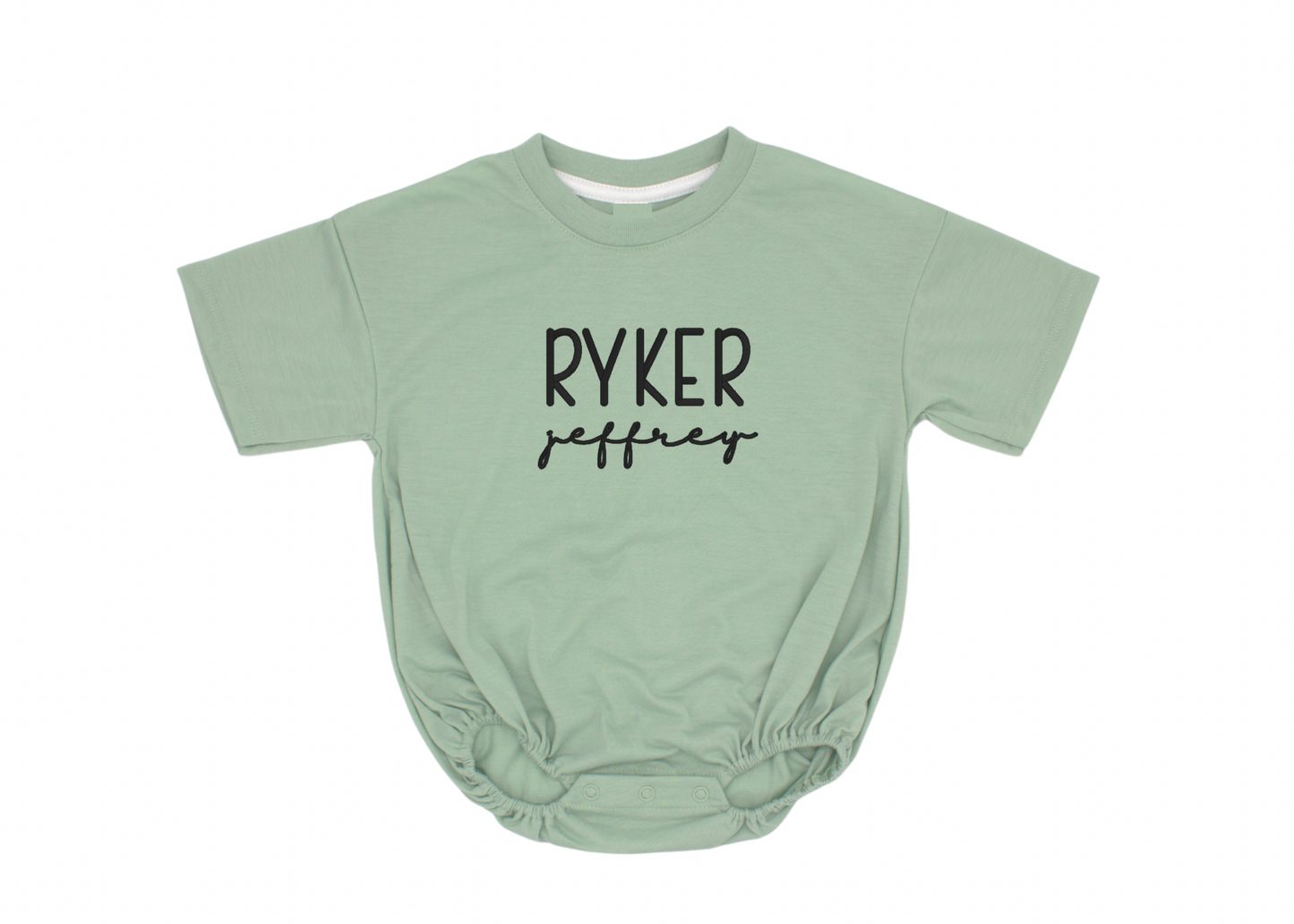 Sage Green Tee Bubble Romper