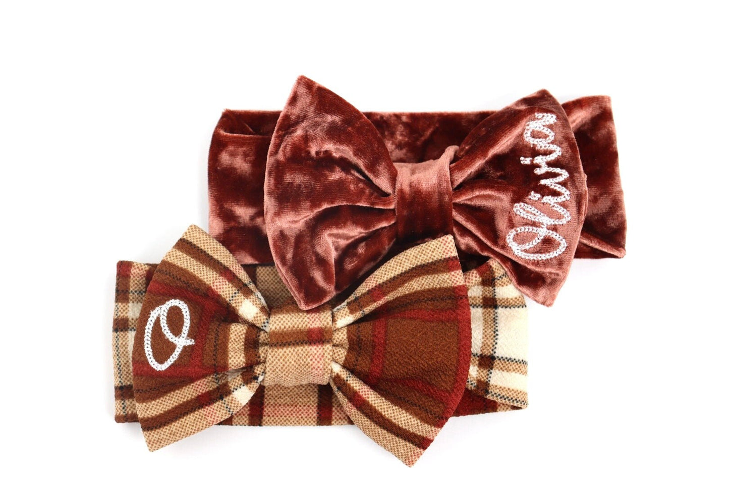 Fall Bow Headband for Newborns, Infants and Toddlers perfect for gifts, everyday, taking baby home, and photoshoots -soft stretchy velvet