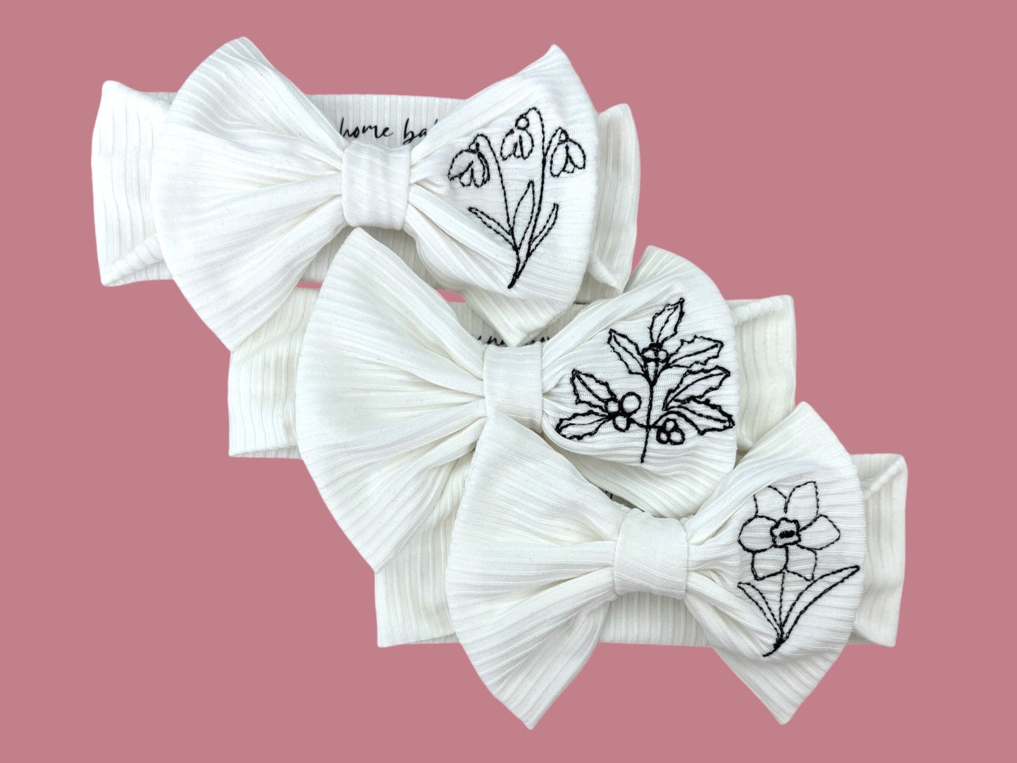 Birth month flower, birth month flower bow, january baby, december baby, april baby, may baby, june baby, july baby, august baby, november baby, september baby, october baby, baby gift, baby shower gift, custom baby bow, baby bow, infant bow, toddler