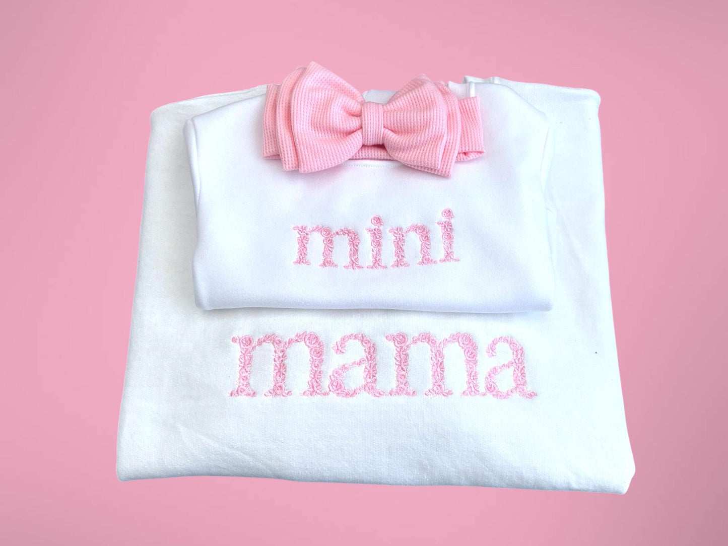 Personalized sweatshirt bubble romper, matching bow headband, baby outfit, embroidered baby romper, toddler bubble, baby bubble sweatshirt