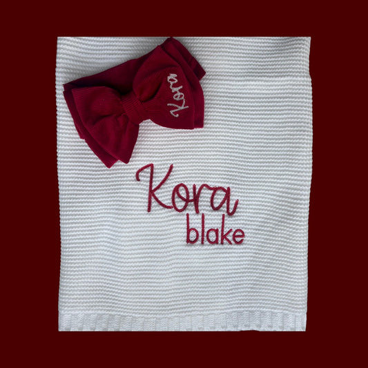 Christmas Blanket & Bow Set