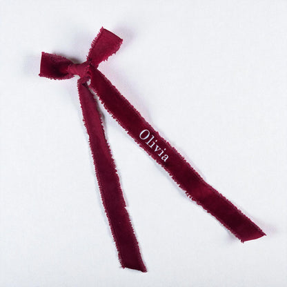 Velvet Ribbon Bow Stocking Tag