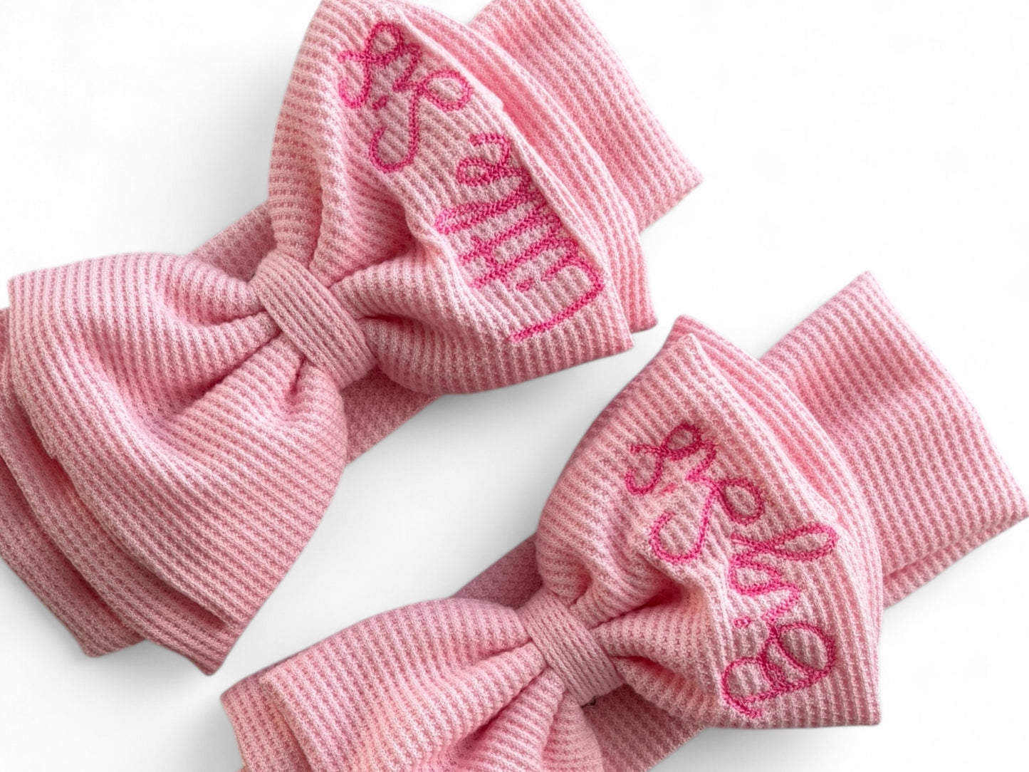 Pink Sister Bow Set