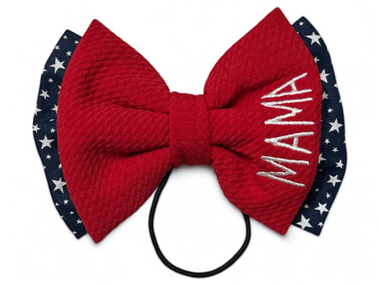 Mama American Flag Bow