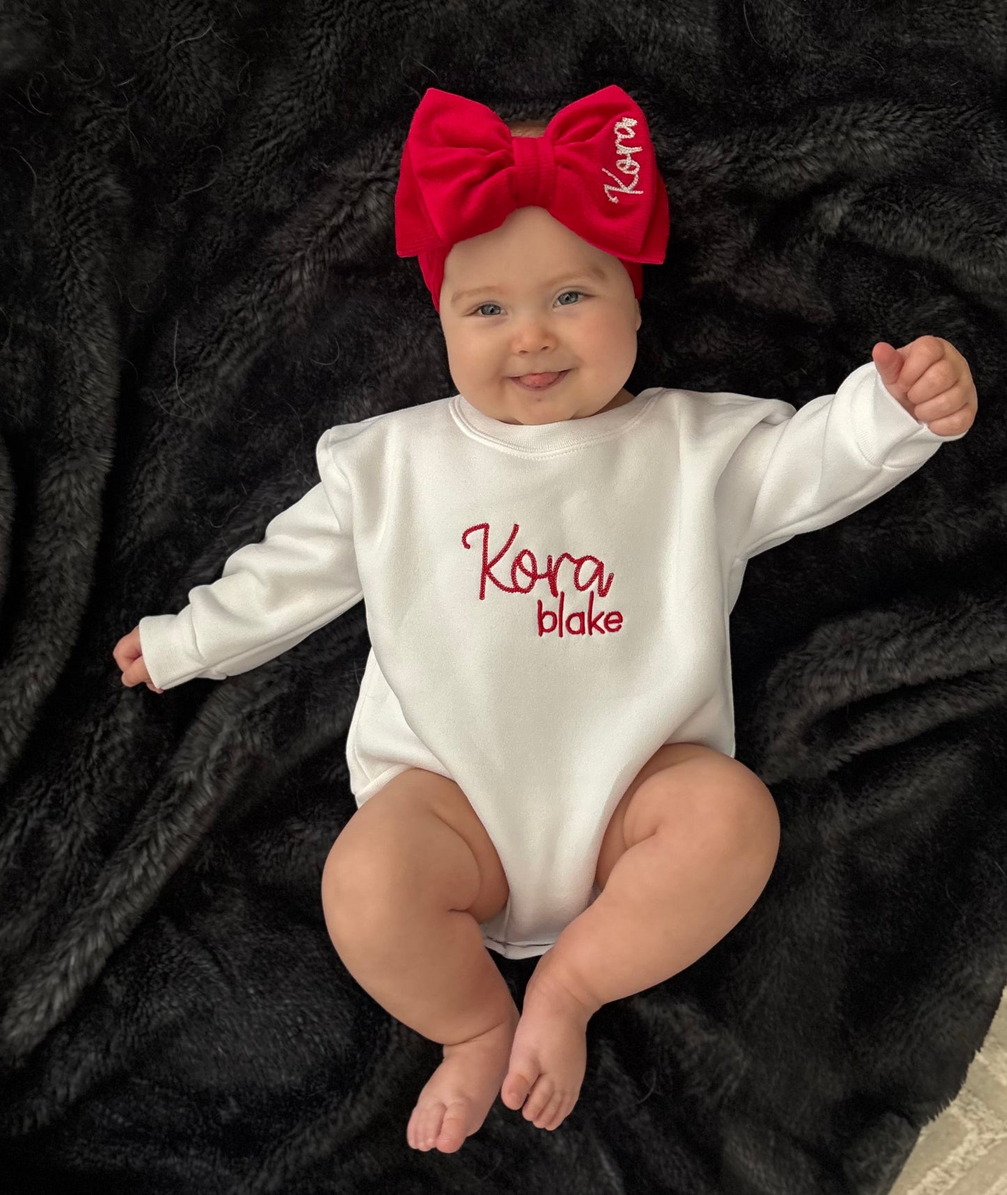 Christmas Sweatshirt & Bow Set