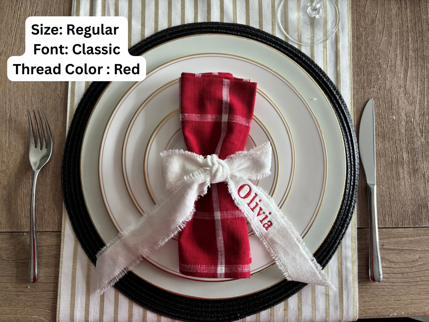 Velvet Ribbon Bow Stocking Tag