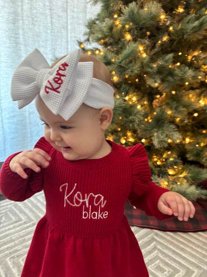 Ruffle Sweater Dress & Bow