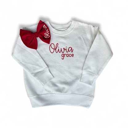 Christmas Sweatshirt & Bow Set