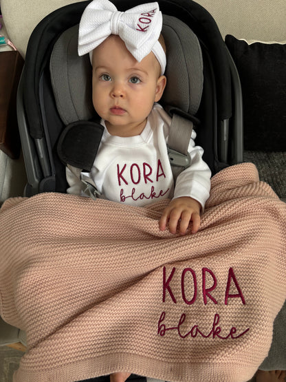 Personalized Blanket, Bow & Bubble Set