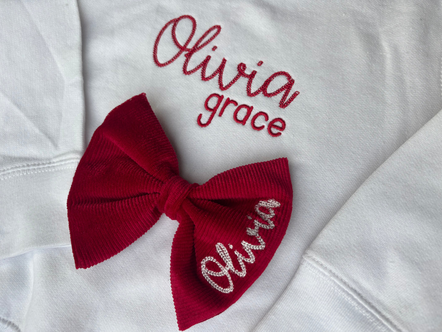 Christmas Sweatshirt & Bow Set