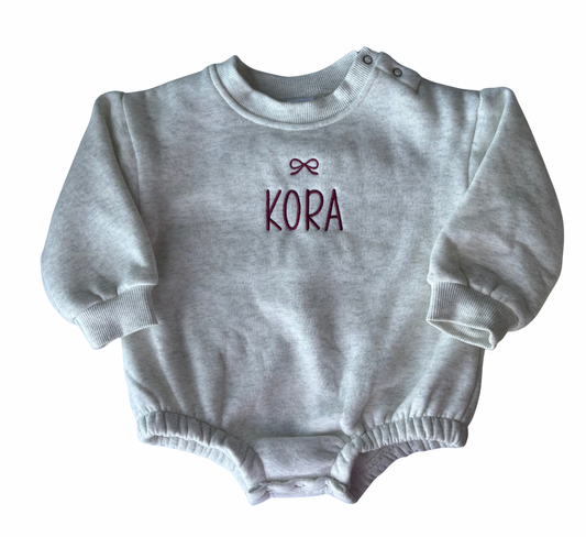 The “Cozy” Sweatshirt Bubble Romper
