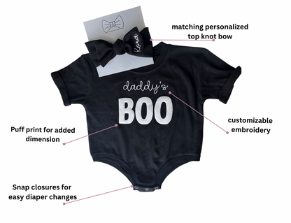Daddy’s Boo Bubble Romper & Bow Set