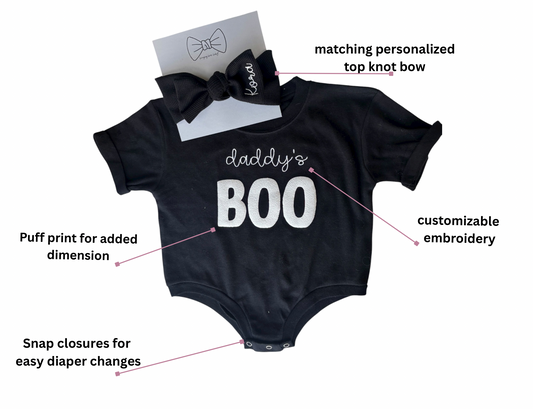 Daddy’s Boo Bubble Romper & Bow Set