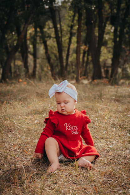 Ruffle Sweater Dress & Bow