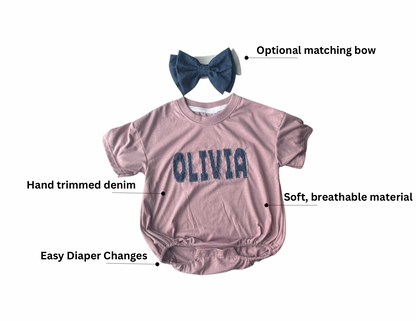 The “Fray” Denim Bubble Tshirt