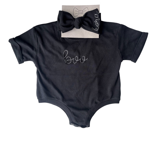 Boo Bubble Romper & Bow Set