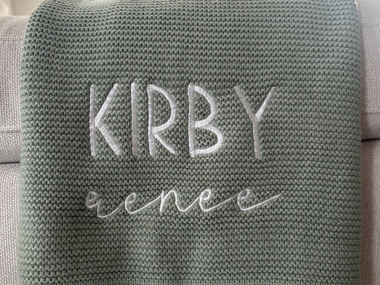 Sage Personalized Knit Blanket