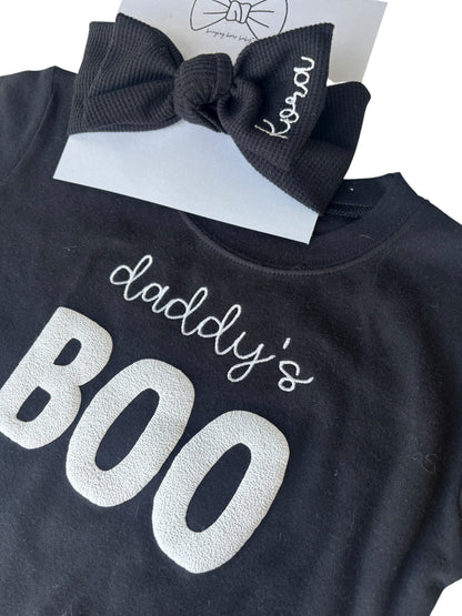 Daddy’s Boo Bubble Romper & Bow Set