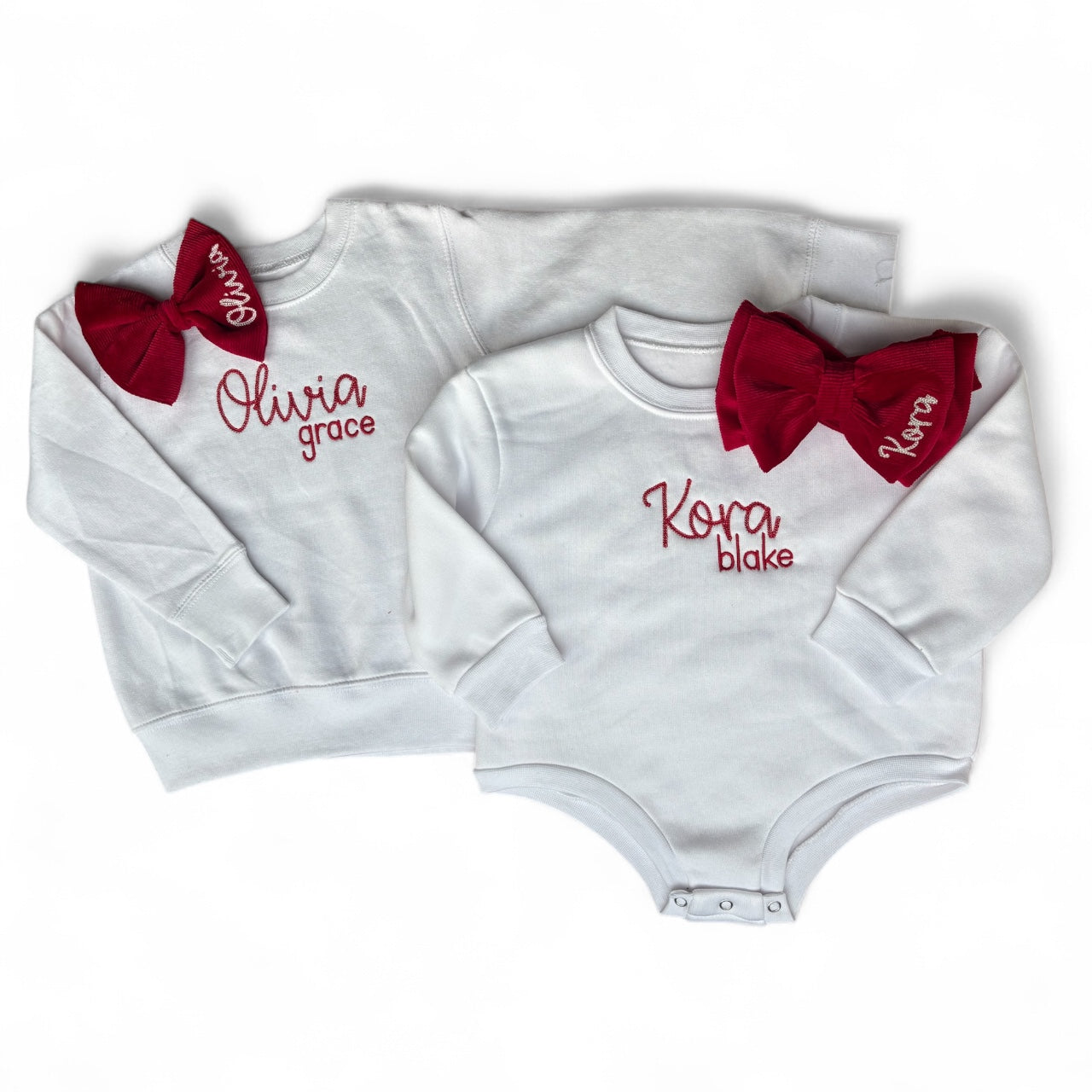 Christmas Sweatshirt & Bow Set