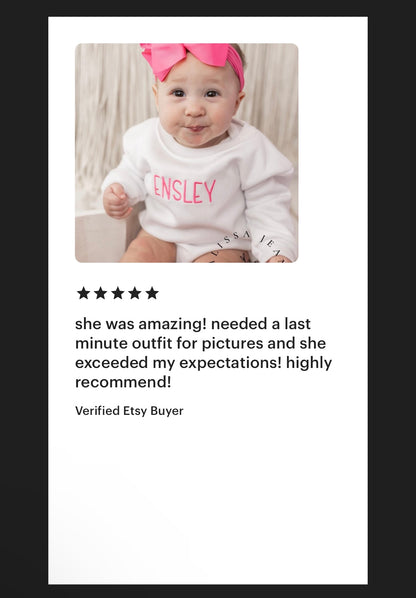 Personalized Sweatshirt Bubble Romper & Bow Set