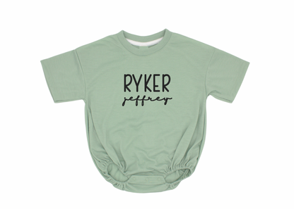 Sage Green Tee Bubble Romper