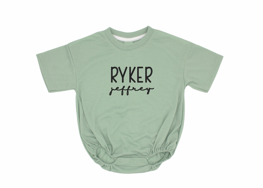 Sage Green Tee Bubble Romper