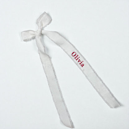 Velvet Ribbon Bow Stocking Tag