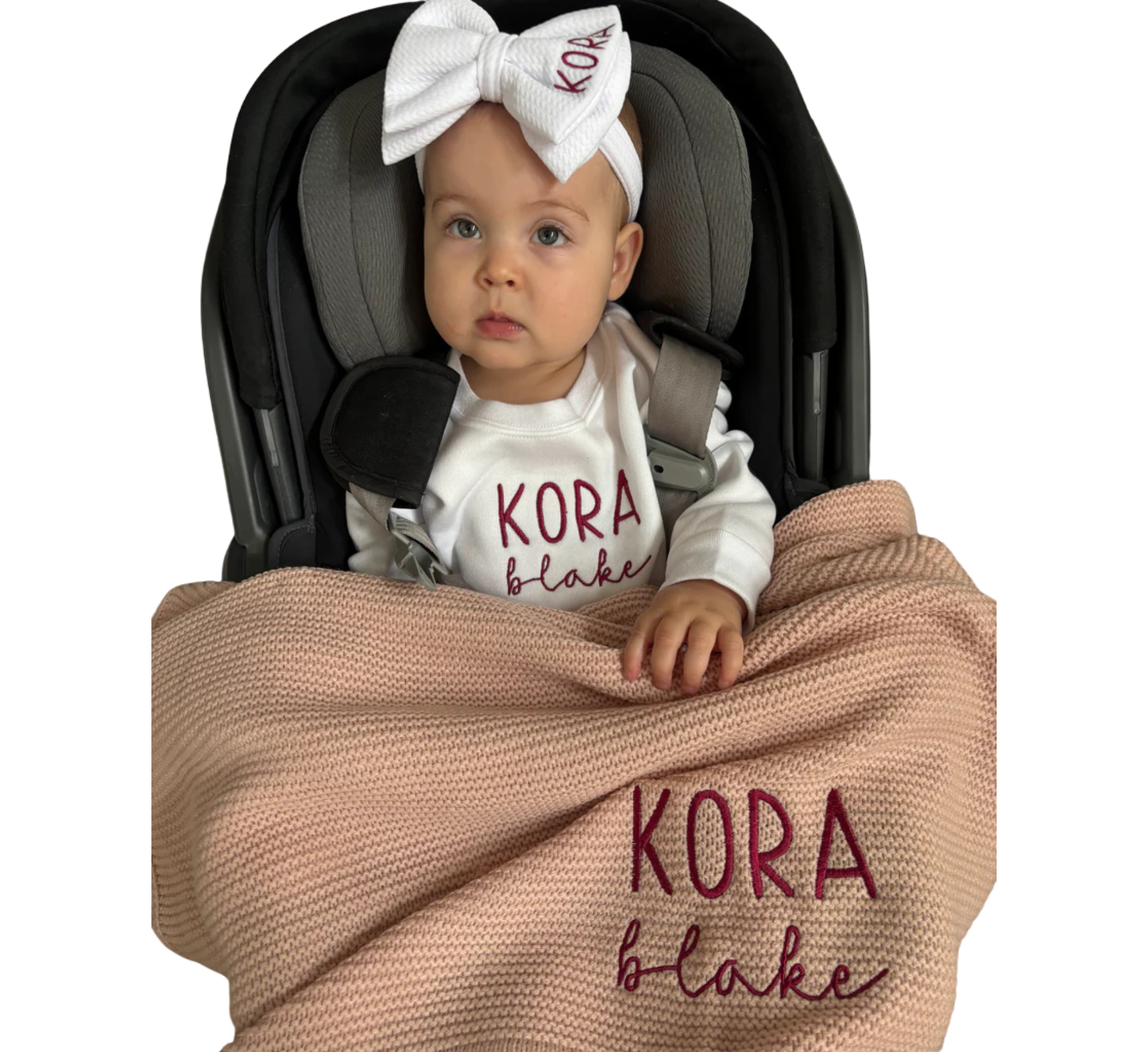 Personalized Sweatshirt Bubble Romper & Bow Set