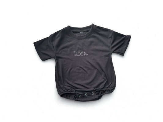 Black Tee Bubble Romper