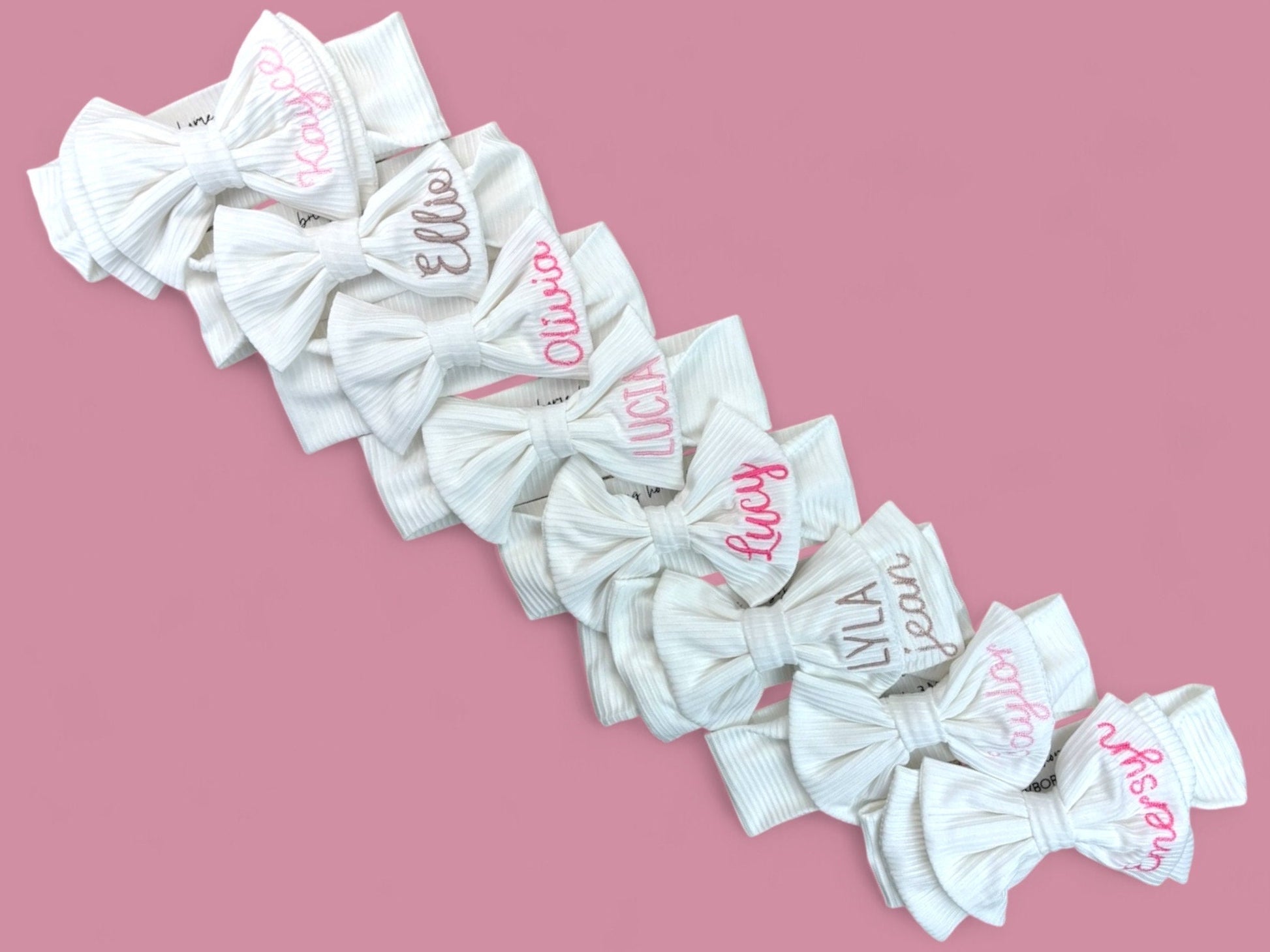 Newborn Baby Girl Bow, Baby shower gift, handmade, baby bow headband, custom baby gift, baby girl gift, niece gift, gift for granddaughter, newborn photo, custom baby bow, birth announcement, name reveal, newborn gift, milestone photo prop