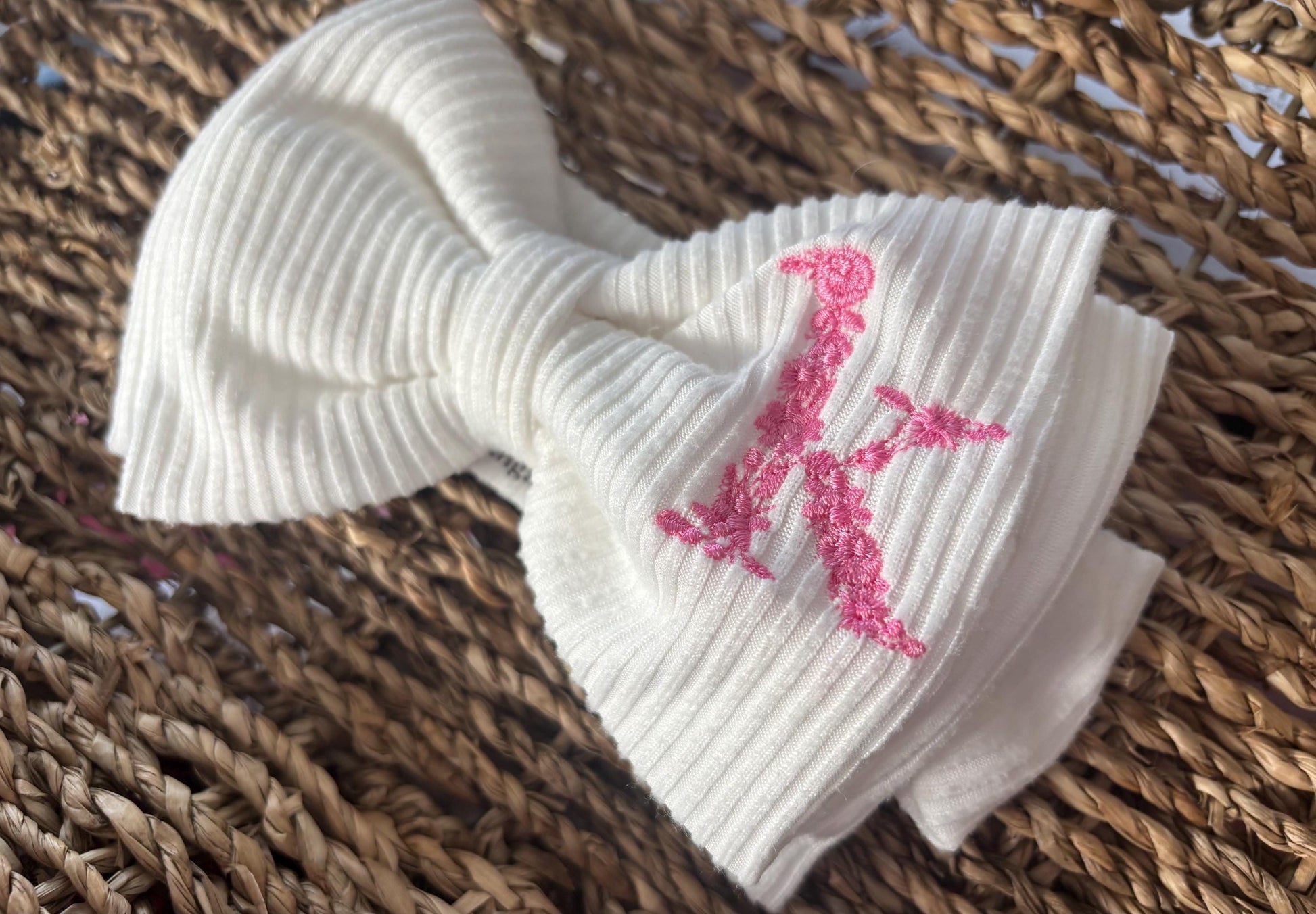 Monogrammed Baby Bow Headband for Baby girl, baby girl bow, coming home outfit, embroidered baby girl, monogrammed baby, custom bow