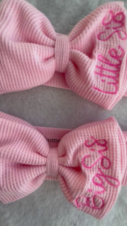 Pink Sister Bow Set