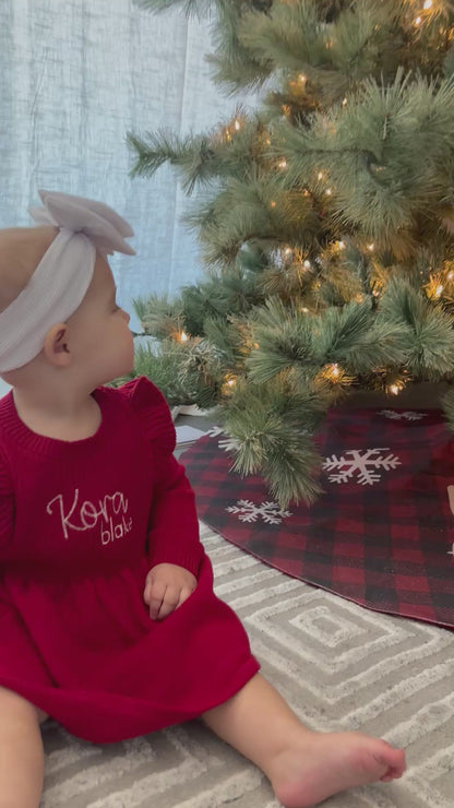 Ruffle Sweater Dress & Bow